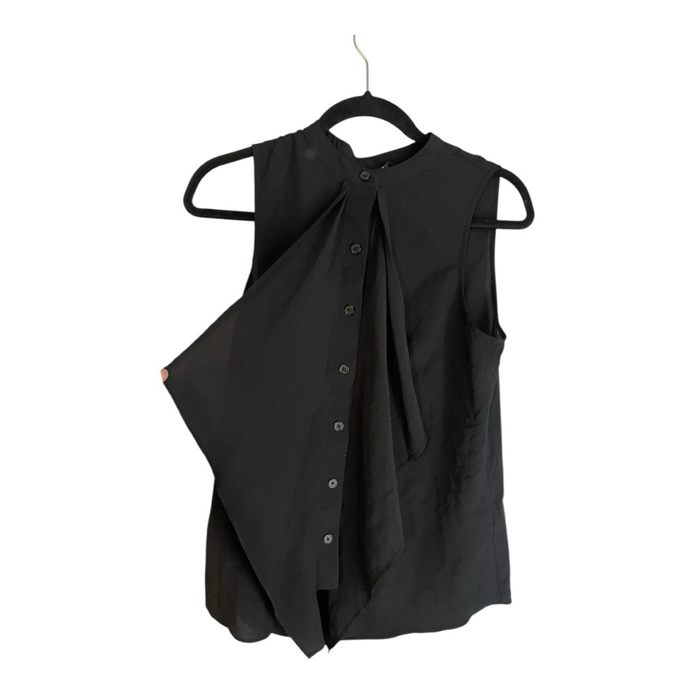 Banana Republic Black Sleeveless  Button Down Top Short Sleeve - Picture 2 of 6